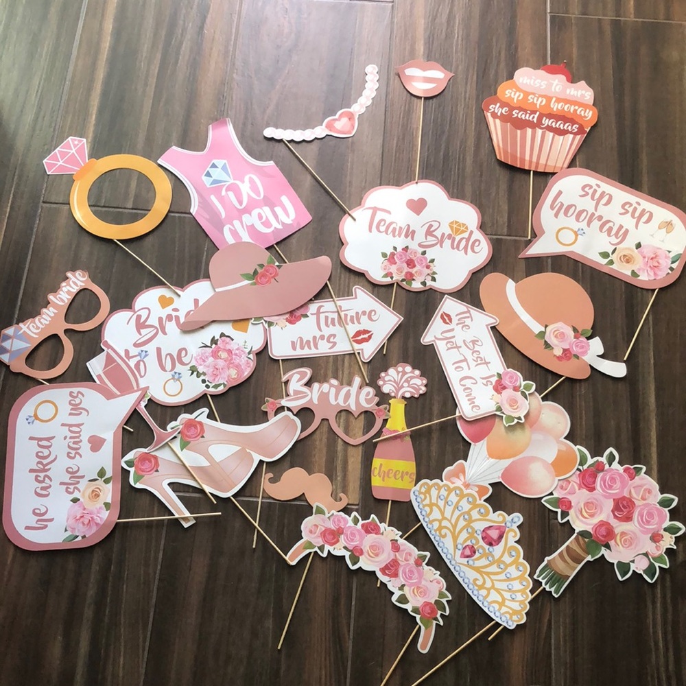Bridal shower photo booth props